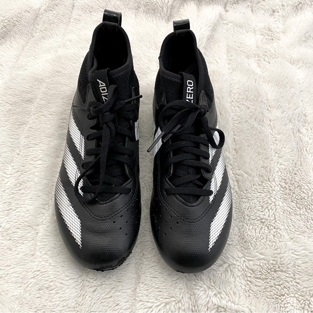 Adidas Adizero Impact.2 Spark Cleats Black White Youth Football Shoes Size 5.5 - Picture 2 of 14